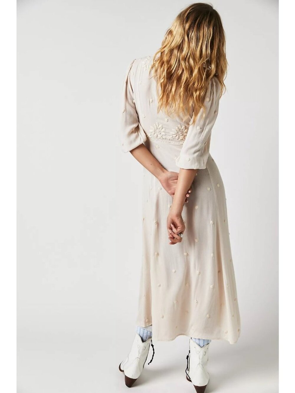 Free People Embroidered Fable Midi Dress - Picture 3 of 12